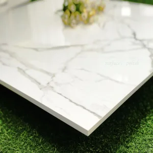 Inkjet Digital White Marble Design Glazed Polished Porcelain Tile (SAT800P)
