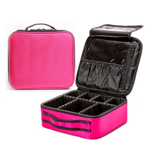 Portable Large Capacity Makeup Bag Travel Professional Makeup Train Case with Adjustable Strap for Women Luxury Makeup Box