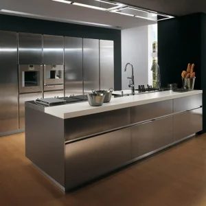 Nuevo Armario de Cocina Modular de Acero Inoxidable Profesional y Moderno