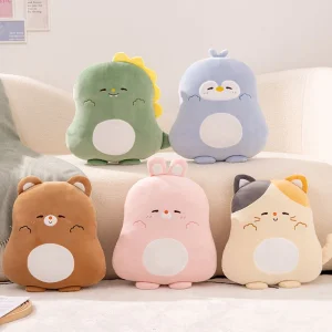 Precio al por mayor Peluche Personalizado Diseño a Medida Animales Suaves Muñeca Relleno Pingüino Conejo Rosa Dinosaurio Gato Oso Almohada Durmiendo Juguetes Fábrica
