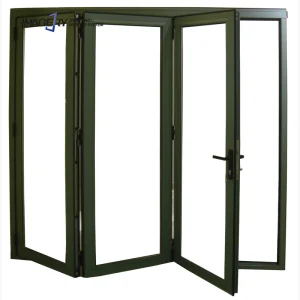Folding Sliding Solid Door System Aluminium Glass Bifold Sliding Door