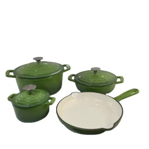 Modern Style Cast Iron Enamel Cookware Set Custom Logo Sustainable Metal with Enameled Coating