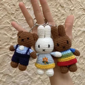 Keychain Plush Toys Rabbit Bear Kawaii Anime Pendant