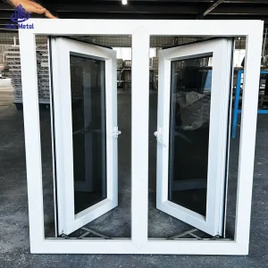 Chinese Factory UPVC Tempered Glazed Windows Thermally Insulated Simple American PVC Vinyl Casement Windows For House Buildings