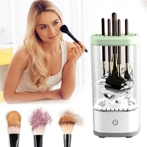 Laxney New Design Rechargeable Portable Electric Makeup Brush Cleaner with ABS/TPE Material White Color for Commercial Home Use