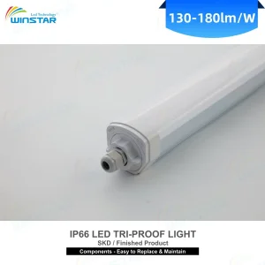 IP66 Ik08 LED Tri-Proof Light Batten 60cm 120cm 150cm CE RoHS Certified Linkable Linear Light for Warehouse Factory Garage Workshop, SKD &amp; Finished Available