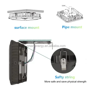 LED Canopy Light Outdoor 40w 60w 80w 3 watt 3 cct select ETL Exterior Fixture Surface pole mount for Parking Garage Gas Station