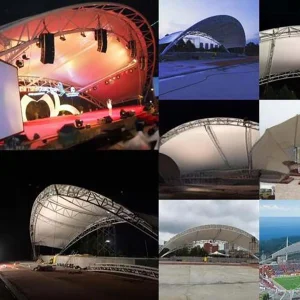 Architecture Commercial Tension Fabric PVDF Membrane Structure Stretch Tent Waterproof