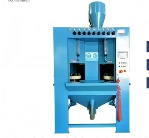 Continuous Rotary Abrasive Cleaning System with Satellite Turntables 700-1500PCS/Hour Output Turntable Sandblasting Machine