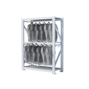 300KG Shelving Storage Double-Layer Clothing Warehouse Rack Floor Pipe Display Stand Q235 Cold-Rolled Steel Hanging
