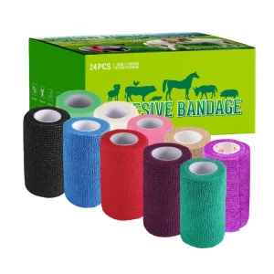 High Quality 4" Elastic Horse Leg Non-Woven Cohesive Bandage Wrap Adhesive Vet Wrap Bandage for Horse Leg Wraps Boots Pet