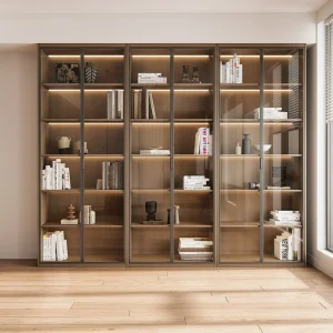 Engineered Wood Bookshelf Modern Minimalist Style - Melamine Finish, Custom Built-in Bookcase for Home, Office &amp; Library