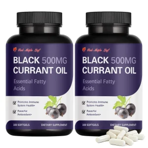 Óleo de Groselha Negra 500mg Softgels - Apoia o Envelhecimento Saudável, Resposta Inflamatória Saudável e Saúde da Pele
