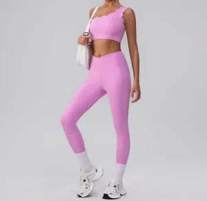 Activewear Set Trendy One Shoulder Bra Yoga Pants Matching Workout Clothing Premium Running Outfit Suit