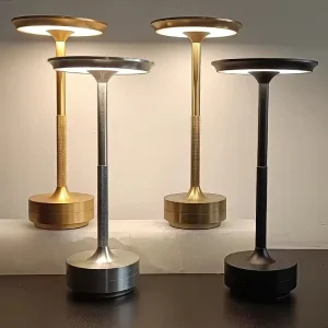 Cordless Restaurant Brushed Oxidation High-End Rechargeable LED Dining Table Decorative Aluminum Desk Lamp