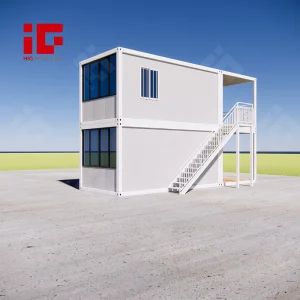 Glass Walls Assemble Double 2 Story Detachable Container Houses for Office