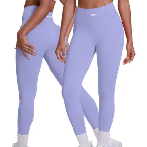 Pantalones de yoga deportivos de alta cintura ajustados que levantan las caderas, de color sólido y sin costuras, ideales para correr y hacer ejercicio