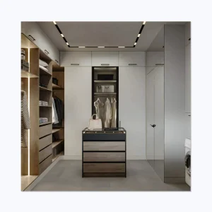 Modern Bedroom Furniture Cupboards Custom Wooden Open Walk in Closet Wardrobe Design