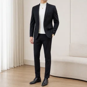 High Quality Customized Single Breasted Italian Style Mens Business Suit 2 Piece