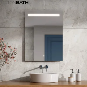 Ortonbath Bathroom Vanity Mirror LED Makeup Mirrors Illuminated Touch Switch Anti-Fog Decorative Vertical Hanging Rectangular Bathroom Mirror