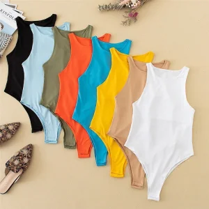 Women's Casual Sexy Slim Sports Bodysuit New Summer Autumn Jumper Body Beach Jumpsuit Romper For Girl