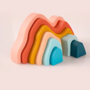 Kids Early Educational Silicone Stacking Mountain Shape Tower Block Set 0-24 Months Unisex Montessori Toys