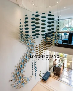 Handmade Golden Olive Glass Chandelier