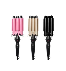With Certificate Multi-plug Triple Barrels Ceramic Tourmaline Hair Curler