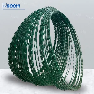 Rochi Factory Wholesale PVC-Coated Bto-22 Concertina Razor Barbed Wire 450mm for Farm Fence