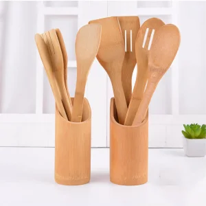 Factory Wholesale Five-Piece Kitchen Utensil Set Non-Stick Bamboo Shovel Rice Spoon Special Long Shovel Bamboo Utensils