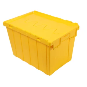 Best Quality Plastic Moving Crate Stackable Storage Attached Lid Containers