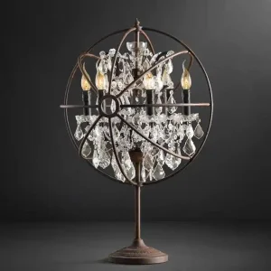 Wholesale Vintage Decorative Table Lamp Crystal Home Design LED Round Rusted Floor Lamp for Hotel Bedroom Living Room