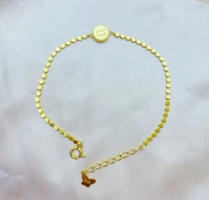 18K سوار مطلي بالذهب مع 925 تميمة فضية للحظ