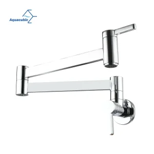 Pot Filler Faucet Brass Commercial Wall Mount Kitchen Sink Faucet Folding Stretchable with Single Hole Two Handles