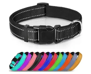 Reflective Dog Collar, Soft and Breathable Nylon Pet Collar Adjustable