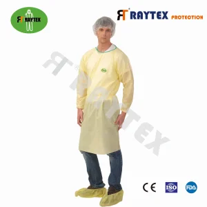 Gown quirúrgico de aislamiento SMS no tejido con costuras ultrasónicas AAMI Nivel 2 de Raytex