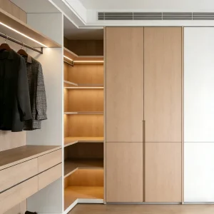Melamine Faced Built-in Wardrobe System for Durable Bedroom Furniture
