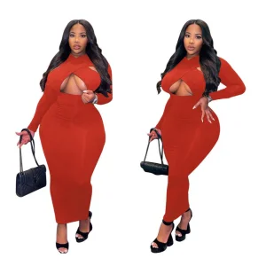 Autumn Winter Plus Size Long Sleeved Dress