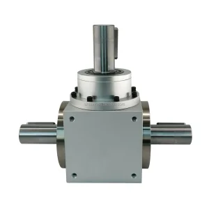 AT-L1(R1) High Precision Planetary Gearbox 90 Degree Right Angle Single Output Shaft Stainless Steel 20:1 Ratio