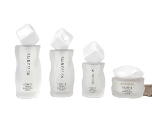 Luxury Glass Bottle Cream Jar Serum Pump Irregular Shape