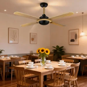 Commercial/Househole 4PCS/ABS/Blade Large/Air/Volume Powerful DC/Motor Remote/Control/Lightless Ceiling Cooling Fan