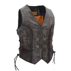 Low Moq Unique Design Hot Selling Leather Vest Breathable Comfortable Premium Quality Leather Vest For Men