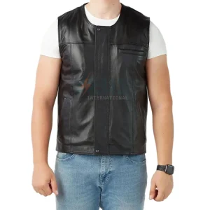 2026 Custom Made Wholesale Rate Men Leather Vest Top Quality Breathable Durable Material Leather Vest
