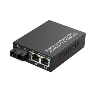 Single Mode SC Fiber Optic Converter 20KM Port Range RJ45 Media Optical Fiber Wired LAN 1310/1550nm Wavelength -20~50