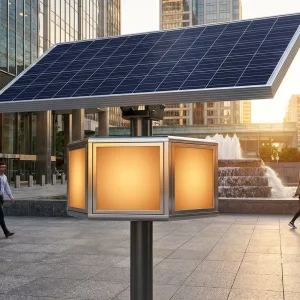 Solar LED Advertising Light Box MPPT System High Brightness IP65 Aluminum Acrylic UV Film Outdoor Sign 450Wh Battery
