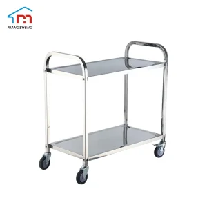 Xiangsheng Double Deck Stainless Steel Service Cart for Hotel Restaurant Distrubting Food Cart