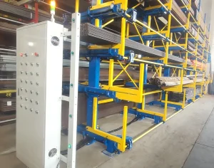 Customized Industrial Warehouse Storage Steel Electric Telescopic Cantilever Rack for Pipe Tube Bar