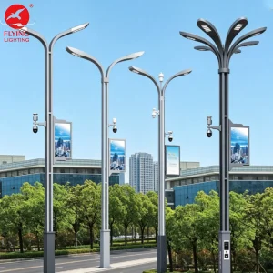 Factory Customized Smart Pole Street Light Pole Integrated HD Camera LED Display Screen Smart City Street Lamp Pole