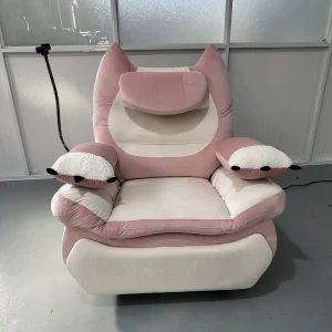 Pink White Gaming Sofa Smart Recliner
