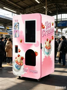 Turnkey Ice Cream Vending Kiosk  24-Hour Profit Model with 6 Premium Toppings
